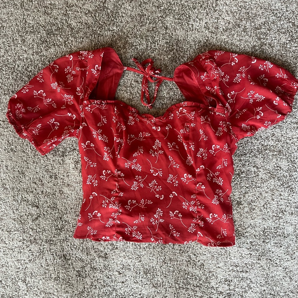 Abercrombie & Fitch Size S Cropped Puff Sleeve Shirt
